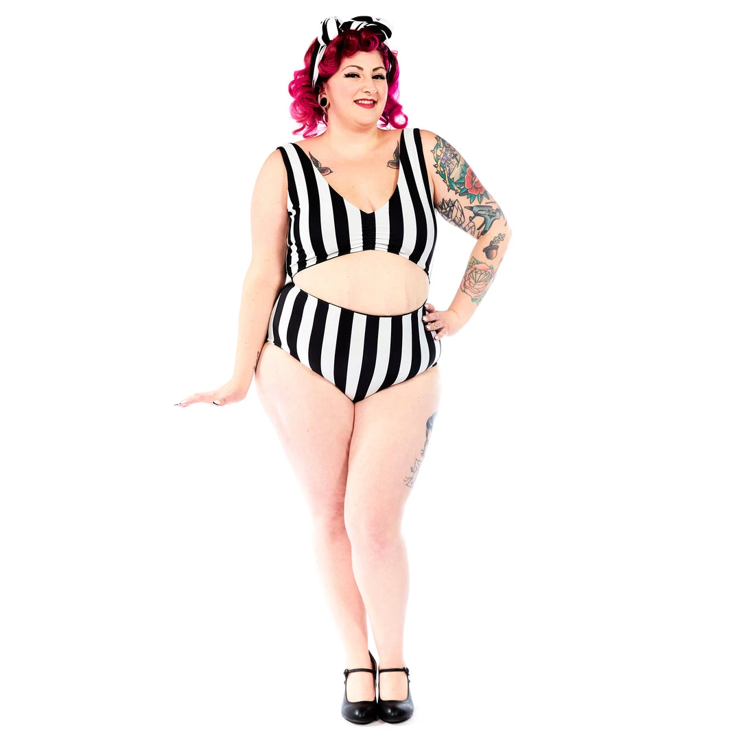 SOURPUSS STRIPES BLACK/WHITE MONOKINI What's New 7 SOURPUSS STRIPES BLACK/WHITE MONOKINI What's New