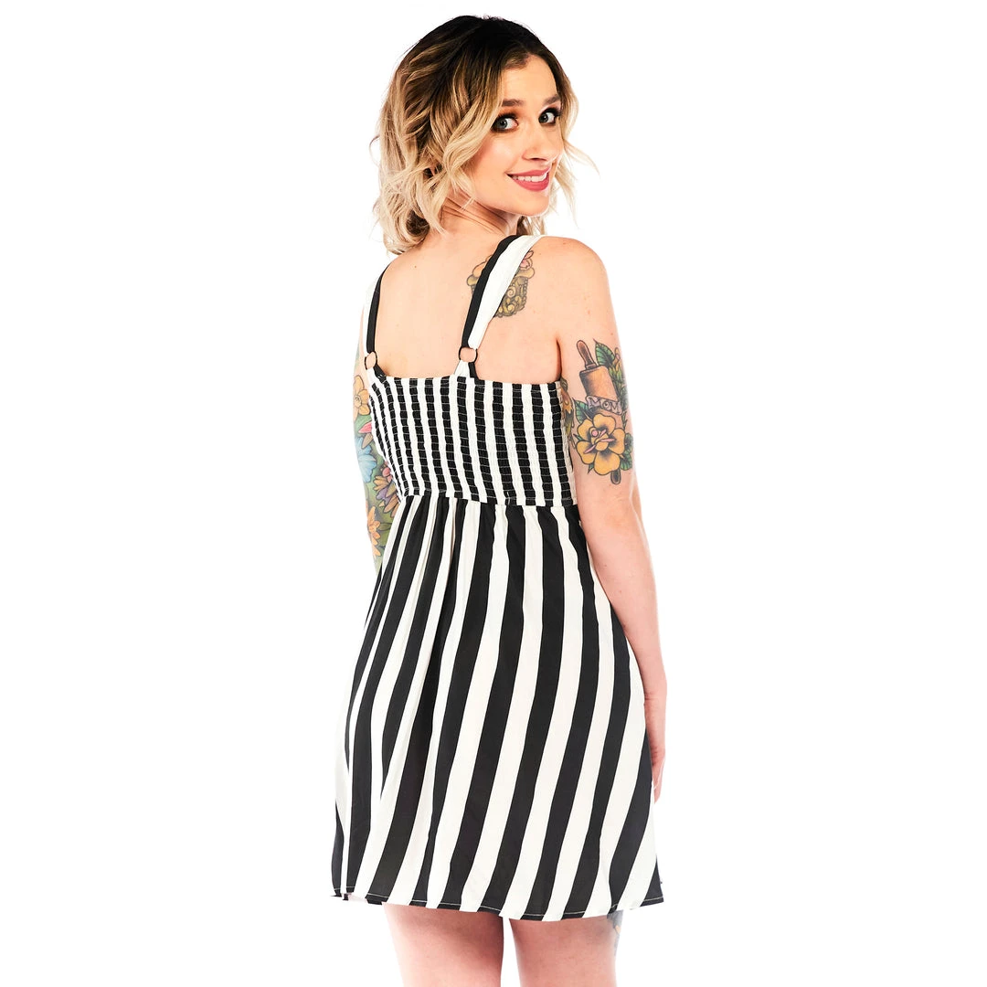 SOURPUSS STRIPES BLACK/WHITE GAUZY DRESS What's New 6 SOURPUSS STRIPES BLACK/WHITE GAUZY DRESS What's New