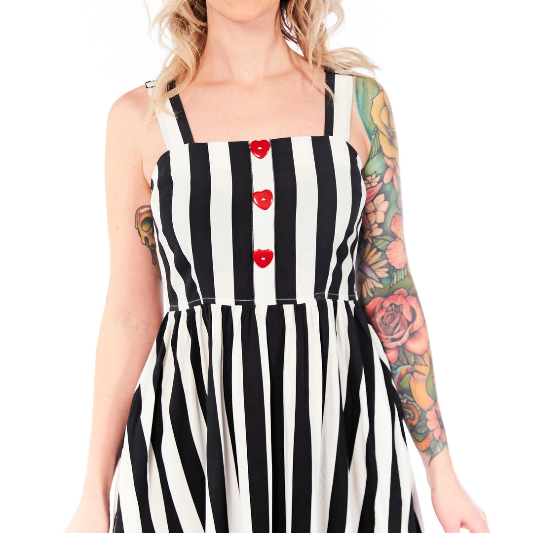 SOURPUSS STRIPES BLACK/WHITE GAUZY DRESS What's New 7 SOURPUSS STRIPES BLACK/WHITE GAUZY DRESS What's New