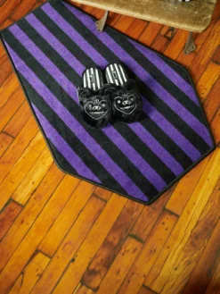 SOURPUSS COFFIN RUG BLACK/PURPLE Haunted Homewares