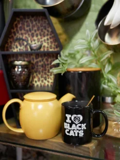 SOURPUSS I HEART BLACK CATS MUG