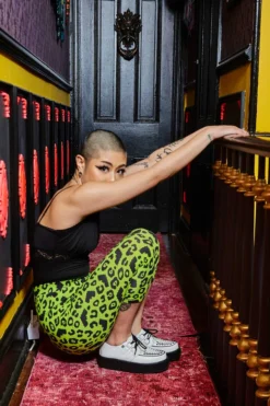 SOURPUSS BATTY LEOPARD KNIT CAPRIS 9 SOURPUSS BATTY LEOPARD KNIT CAPRIS