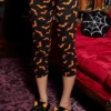What's New SOURPUSS ORANGE LUNA BATS KNIT CAPRIS