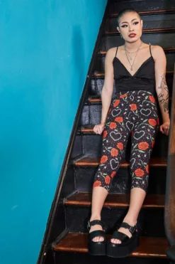 SOURPUSS BARBED WIRE LOVE KNIT CAPRIS What's New
