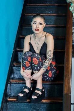 SOURPUSS BARBED WIRE LOVE KNIT CAPRIS What's New