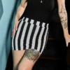 What's New SOURPUSS STRIPED MINI SKIRT BLK/WHT