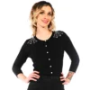 Shop Sour+Plus SOURPUSS SPIDERWEB CROPPED CARDIGAN BLK/WHT