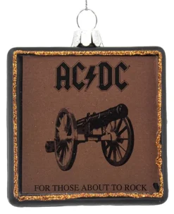 None I'm With The Band AC/DC FOR THOSE ABOUT TO ROCK ALBUM COVER GLASS ORNAMENT