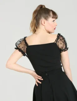 HELL BUNNY AMANDINE TOP BLACK Shop Sour+Plus