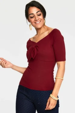 VOODOO VIXEN ANIKA BOW TOP BURGUNDY 9 VOODOO VIXEN ANIKA BOW TOP BURGUNDY