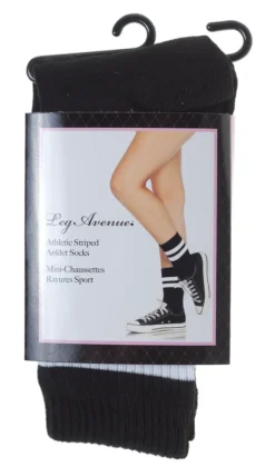 None ATHLETIC STRIPED ANKLE SOCKS BLK/WHT Accessories