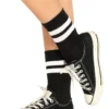 None ATHLETIC STRIPED ANKLE SOCKS BLK/WHT Accessories