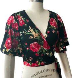 WAX POETIC AURORA WRAP TOP RED ROSE