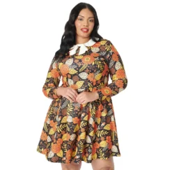 SMAK PARLOUR AUTUMN FLORAL JET SETTER FIT & FLARE DRESS Shop Sour+Plus