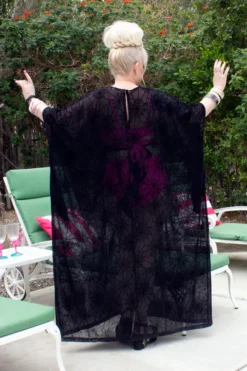 OBLONG BOX SHOP BLACK MAGIK SPIDERWEB LONG CAFTAN 7 OBLONG BOX SHOP BLACK MAGIK SPIDERWEB LONG CAFTAN