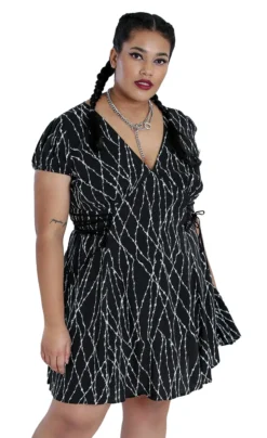 HELL BUNNY BARBED WIRE MINI DRESS