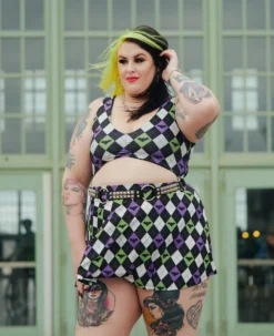 What's New SOURPUSS BAT ARGYLE MONOKINI