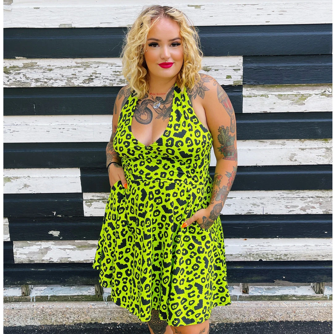 SOURPUSS BATTY LEOPARD HALTER DRESS What's New 3 SOURPUSS BATTY LEOPARD HALTER DRESS What's New