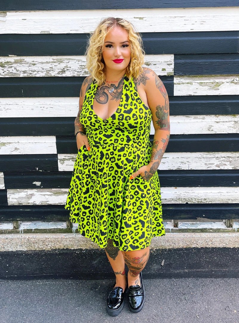 SOURPUSS BATTY LEOPARD HALTER DRESS What's New 4 SOURPUSS BATTY LEOPARD HALTER DRESS What's New