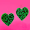 What's New SOURPUSS BATTY LEOPARD ACRYLIC EARRINGS GREEN