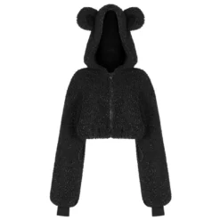 PunkRave PUNK RAVE BEAR EARS CROPPED DRAWSTRING JACKET