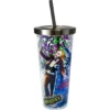None BEETLEJUICE GLITTER ACRYLIC CUP WITH STRAW