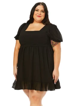 SOURPUSS CREAM PUFF DRESS BLACK Shop Sour+Plus