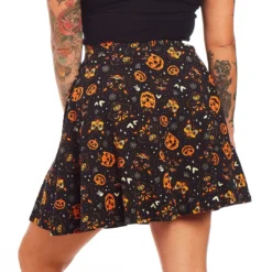 SOURPUSS CLASSIC HALLOWEEN SKATER SKIRT BLACK 7 SOURPUSS CLASSIC HALLOWEEN SKATER SKIRT BLACK