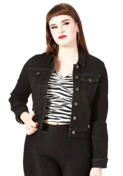 SOURPUSS ESSENTIAL STRETCH DENIM JACKET BLACK