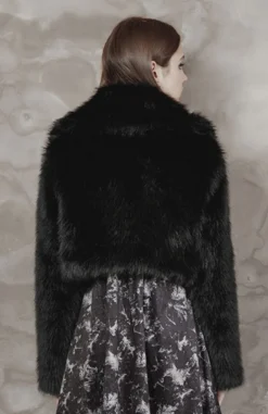 PunkRave Apparel PUNK RAVE FAUX FUR SHORT COAT