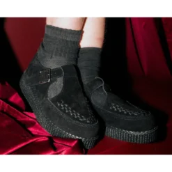 Footwear T.U.K. BLACK FAUX SUEDE VIVA II SANDALS