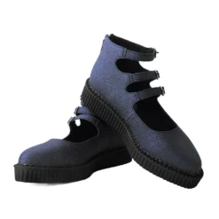 Footwear T.U.K. 3-STRAP POINTED MARY JANE BLACK GLITTER