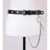 None What's New GROMMET BELT WITH HIP CHAIN BLACK