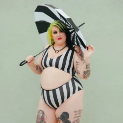 SOURPUSS STRIPES BLACK/WHITE MONOKINI What's New