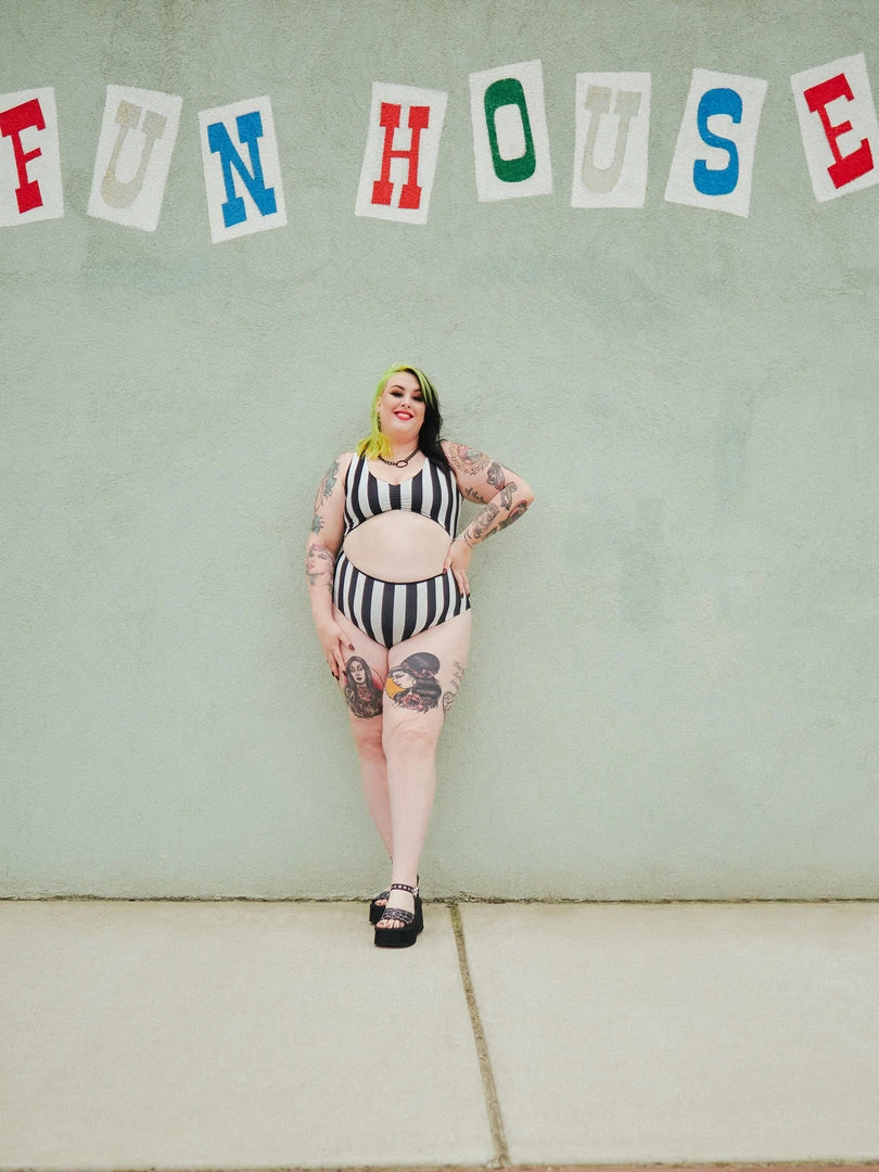 SOURPUSS STRIPES BLACK/WHITE MONOKINI What's New 5 SOURPUSS STRIPES BLACK/WHITE MONOKINI What's New