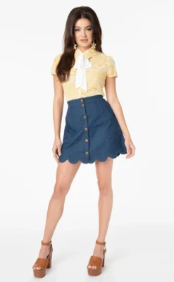 Apparel SMAK PARLOUR BLUE DENIM CAMPUS MINI SKIRT 9 Apparel SMAK PARLOUR BLUE DENIM CAMPUS MINI SKIRT