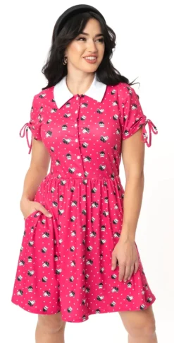 Shop Sour+Plus UNIQUE VINTAGE RETRO STYLE TEACUP CATS BRADY DRESS