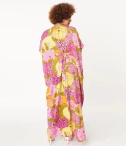 UNIQUE VINTAGE FLORAL PRINT BURTON CAFTAN DRESS 9 UNIQUE VINTAGE FLORAL PRINT BURTON CAFTAN DRESS
