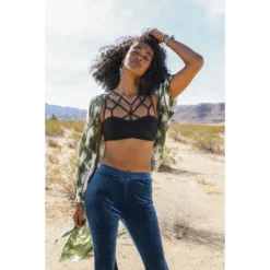 None ASTRAEA CAGE FRONT BRALETTE BLACK Apparel