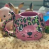 SOURPUSS PINK LEOPARD CAT MUG 1 SOURPUSS PINK LEOPARD CAT MUG