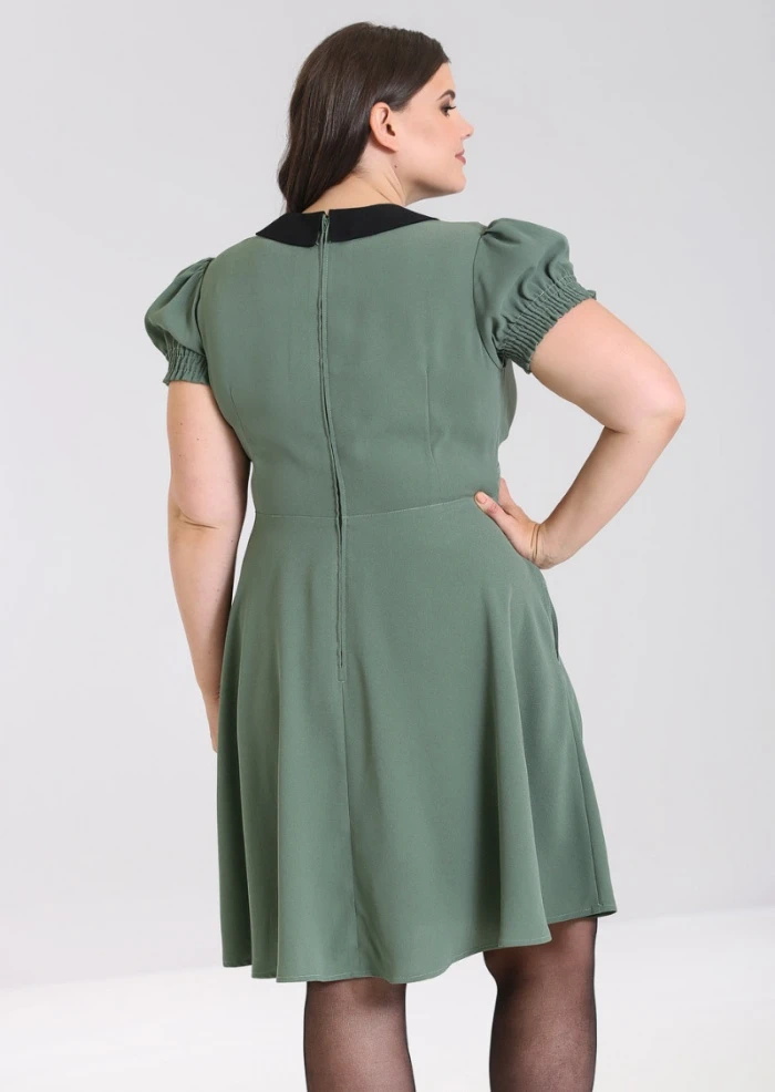 Shop Sour+Plus HELL BUNNY CATHERINE MID DRESS GREEN 9 Shop Sour+Plus HELL BUNNY CATHERINE MID DRESS GREEN