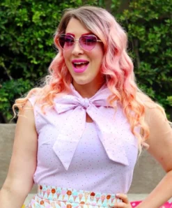 RETROLICIOUS COTTON CANDY CELEBRATE BOW TOP