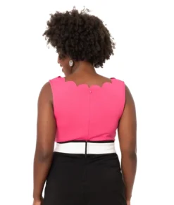 SMAK PARLOUR CHARMED SLEEVELESS SCALLOP TOP PINK Apparel