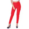 Bettie Page Clothing BETTIE PAGE CIGARETTE PANTS RED