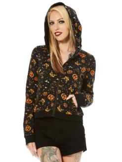 Shop Sour+Plus SOURPUSS CLASSIC HALLOWEEN CROPPED HOODIE