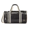 FRED PERRY CLASSIC BARREL BAG BLACK/ECRU 1 FRED PERRY CLASSIC BARREL BAG BLACK/ECRU