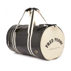 FRED PERRY CLASSIC BARREL BAG BLACK/ECRU