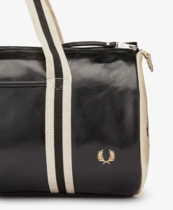 FRED PERRY CLASSIC BARREL BAG BLACK/ECRU