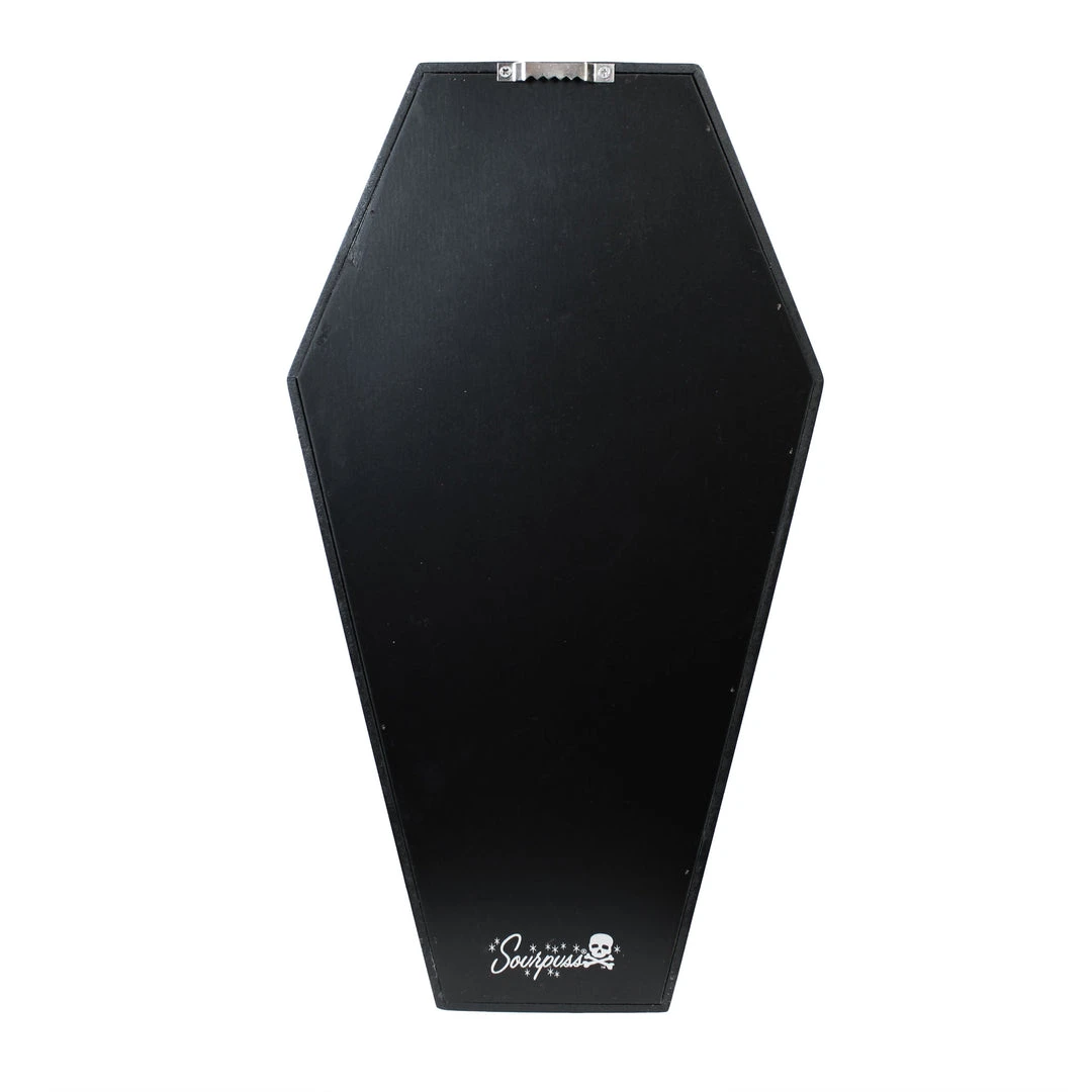 Haunted Homewares SOURPUSS STRIPED COFFIN SHELF BLACK/PURPLE 5 Haunted Homewares SOURPUSS STRIPED COFFIN SHELF BLACK/PURPLE