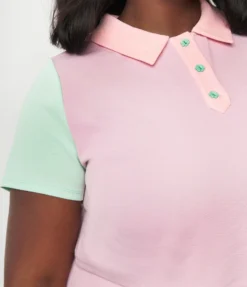 SMAK PARLOUR LILAC & MINT COLORBLOCK CROP TOP